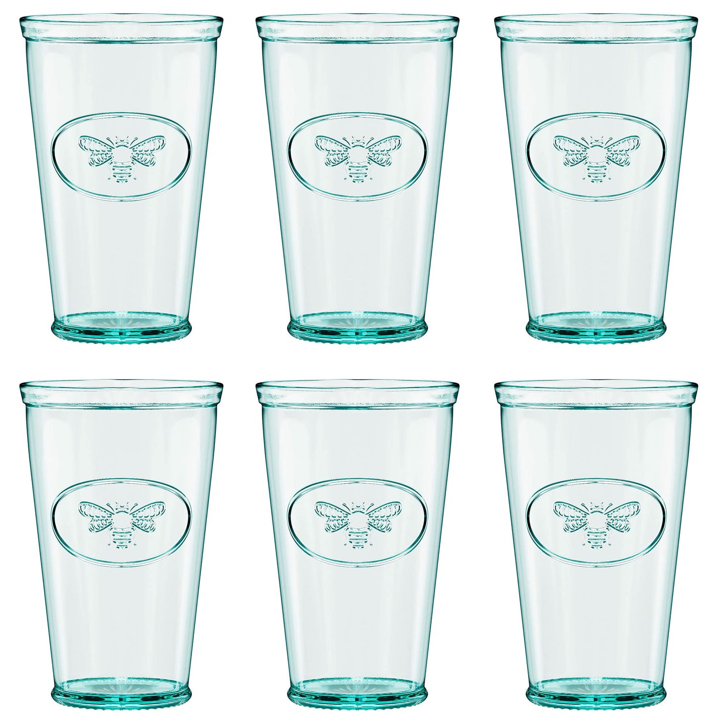 Eco-Friendly Bee Embossed Hi Ball Glass Set of 6