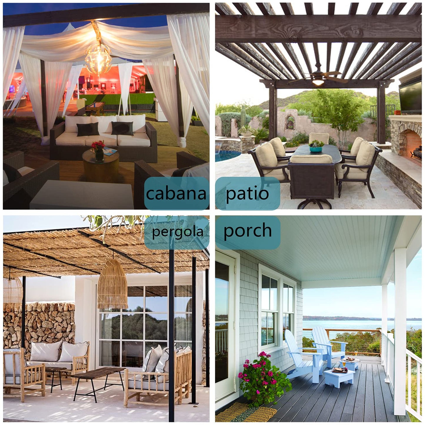 Boho Outdoor Curtains: Premium Waterproof Patio Curtains - Thick, Weatherproof, and Private - Perfect for Porch, Pergola, or Cabana - Explore Sizes and Colors!