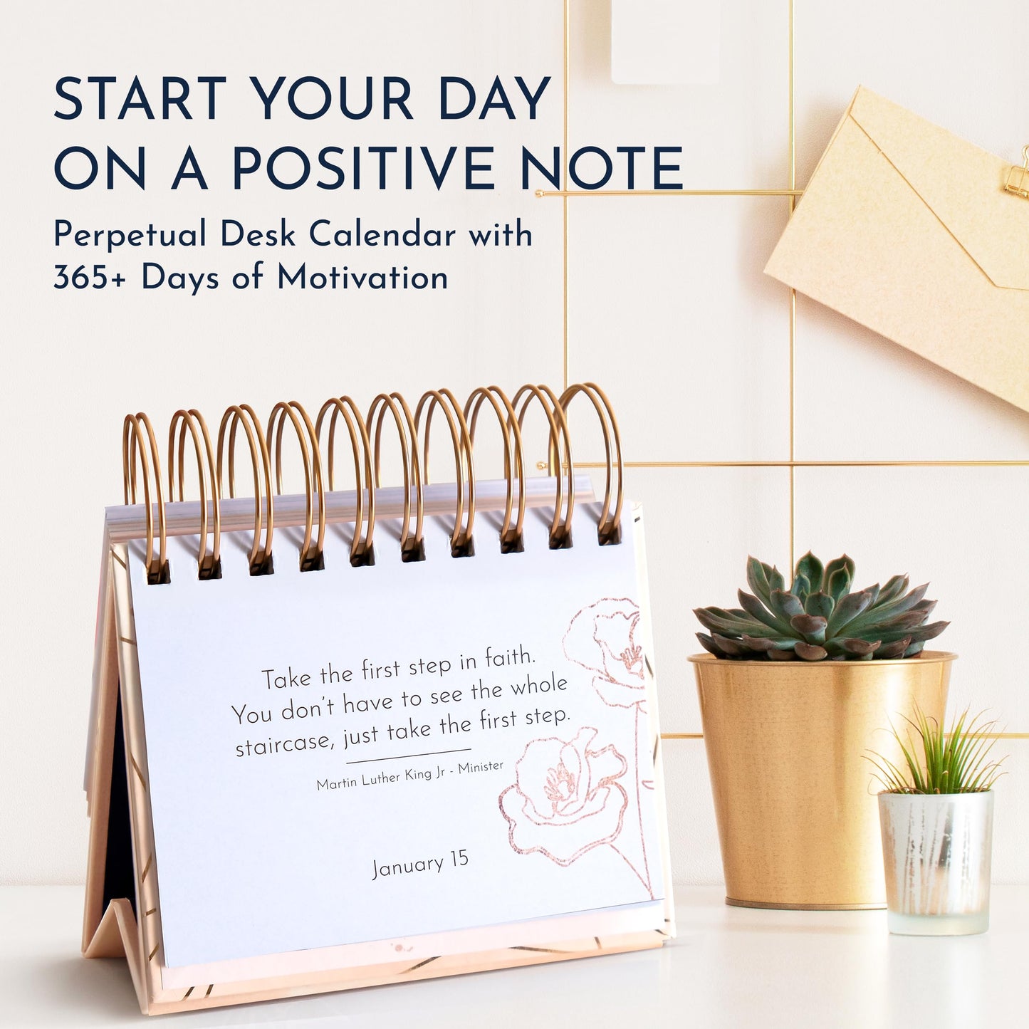 Inspirational Desk Calendar - Daily Motivational Quotes for Women’s Office Decor
