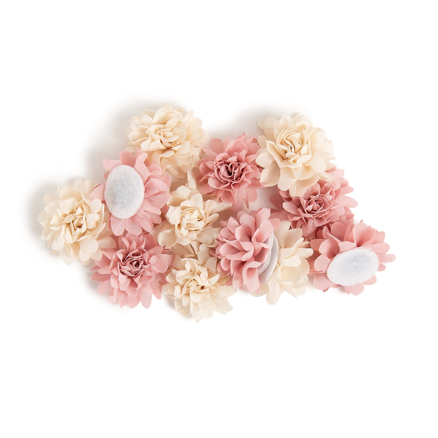 Blush & Cream Mini Flower Magnets Set - 12 Decorative Office Organizers