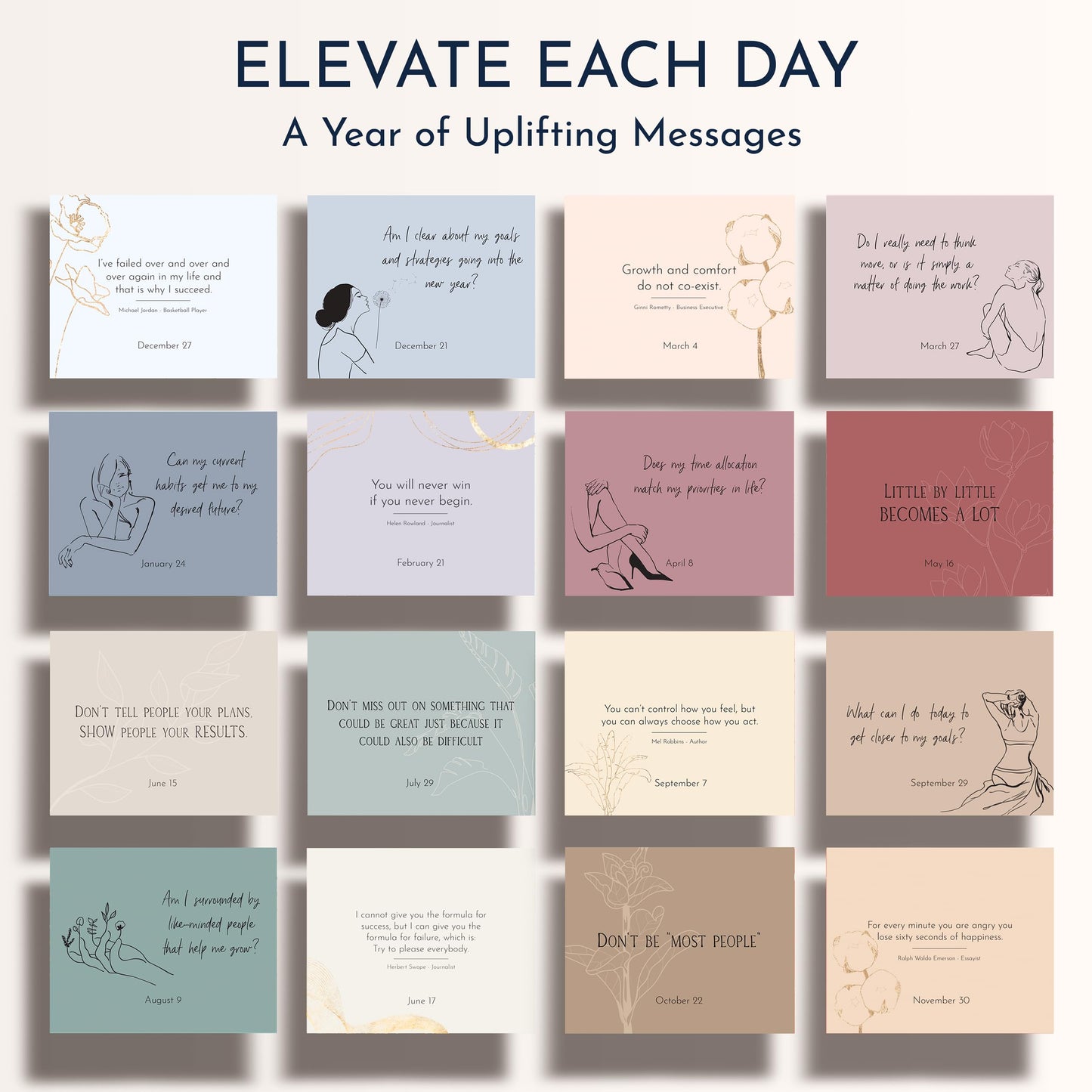 Inspirational Desk Calendar - Daily Motivational Quotes for Women’s Office Decor