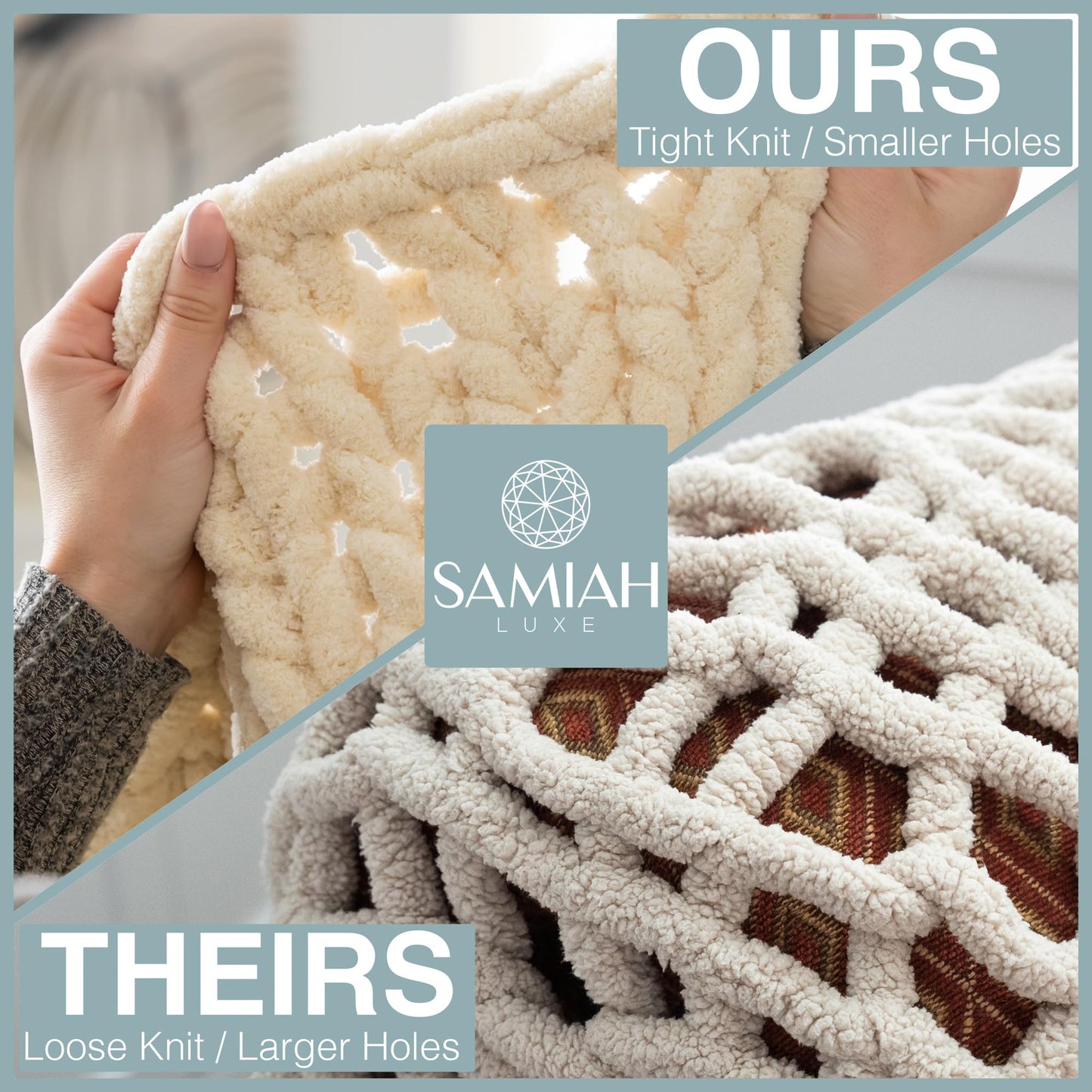 Chunky Knit Blanket, Queen Size
