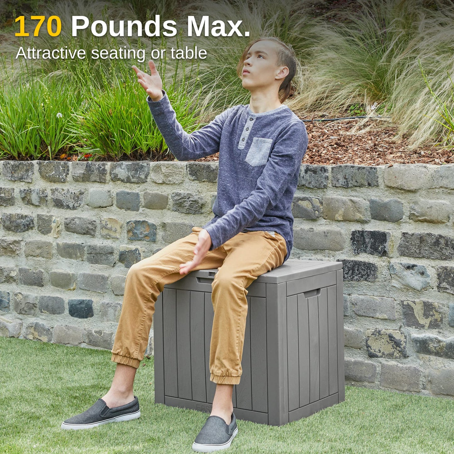 Boho Storage Box: 31 Gallon Waterproof Deck Box - Ideal for Patio Cushions, Gardening Tools, and Outdoor Toys - Lockable, UV Resistant - Stylish Storage Solution!