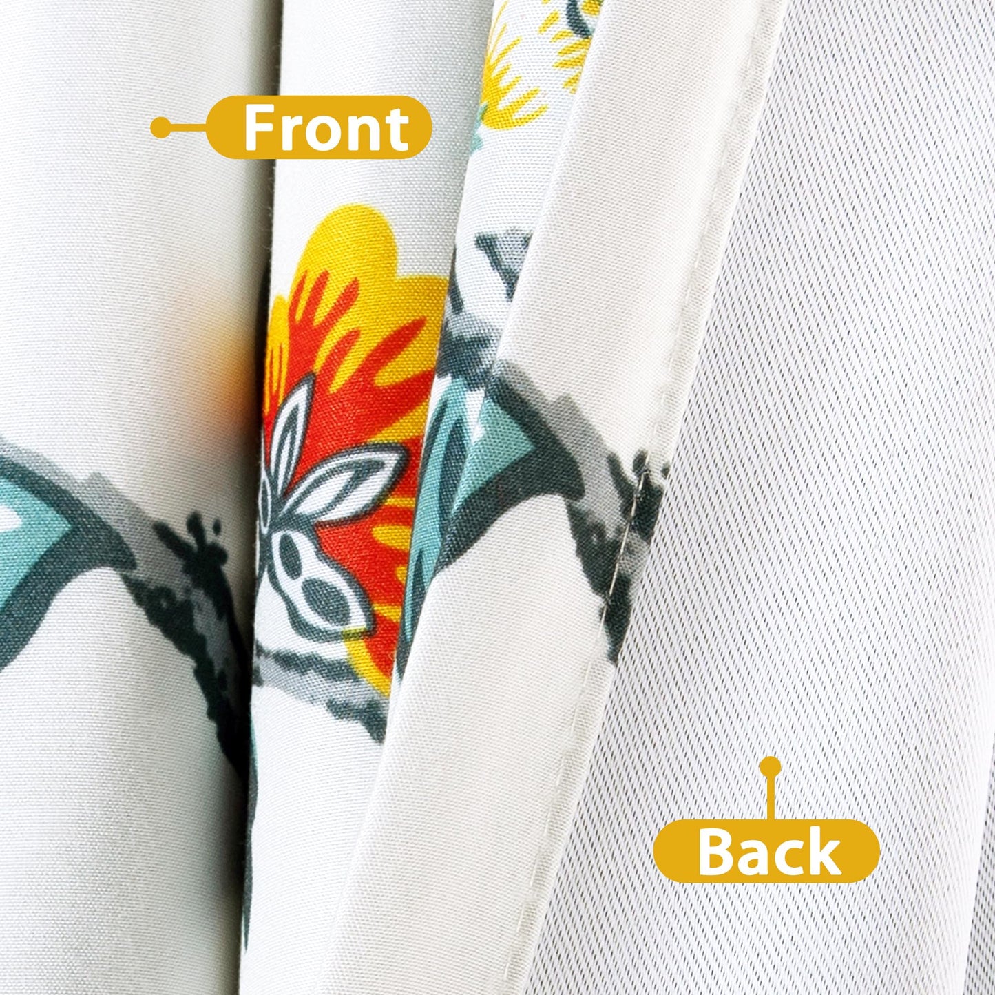 Floral Blackout Curtains 52x84 - Boho Thermal Insulated Window Panels