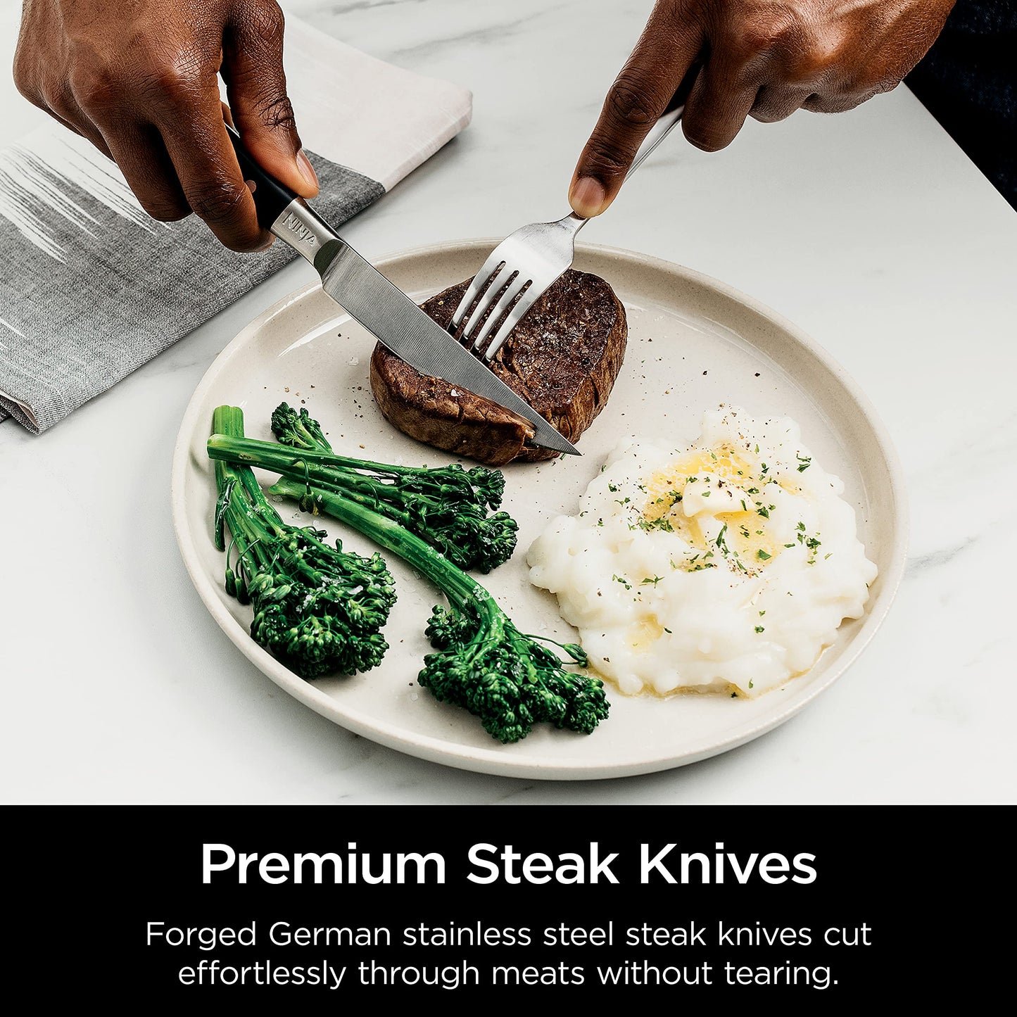 Ninja NeverDull Premium Knife Set - 14 Piece Block Set with Built-in Sharpener