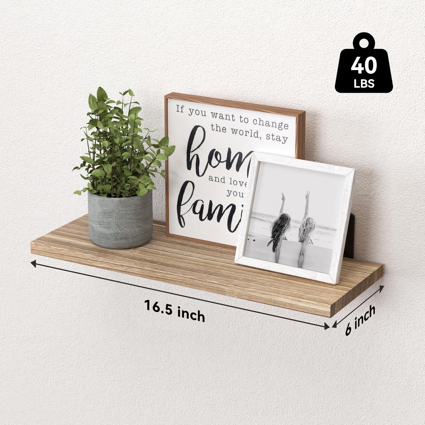 Rustic Wood Floating Shelves Set
