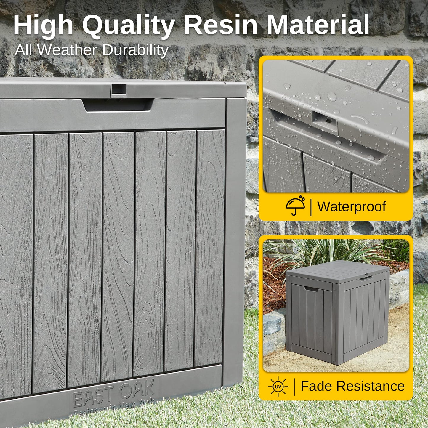 Waterproof Deck Box: 31 Gallon Outdoor Storage Solution