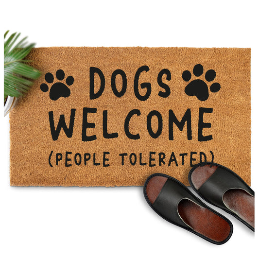 Dogs Welcome Door Mat - Funny Dog Doormat for Boho Home Decor