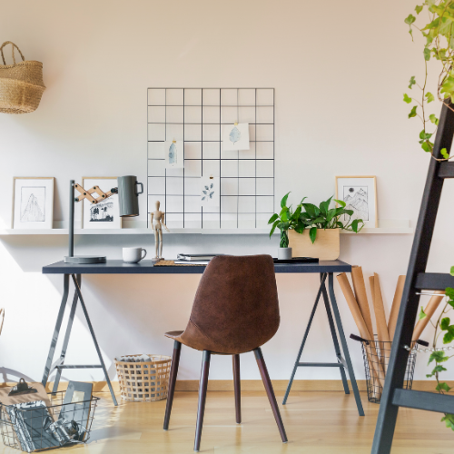boho home office, home office decor ideas, home office setup