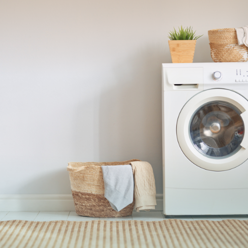boho laundry room, laundry room ideas, small laundry room decor