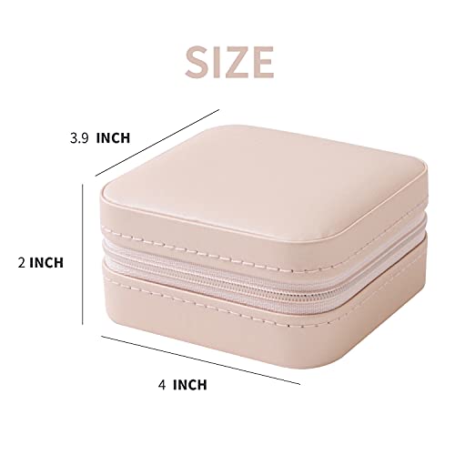 KElofoN Travel jewelry case Travel jewelry box Travel Jewelry Organizer Jewelry holder organizer Small Jewelry Organizer Box Gift for Girls Women with Mirror Christmas gift（Pink）