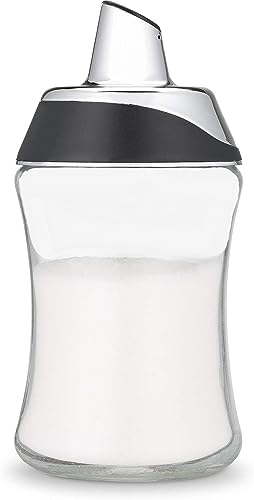 J&M DESIGN Sugar Dispenser & Shaker For Creamer, Coffee Bar Accessories, Tea Essentials Organizer & Baking with Pour Spout Lid for Easy Spoon Measuring Pouring - 7.5oz Glass Jar Holder Container Bowl