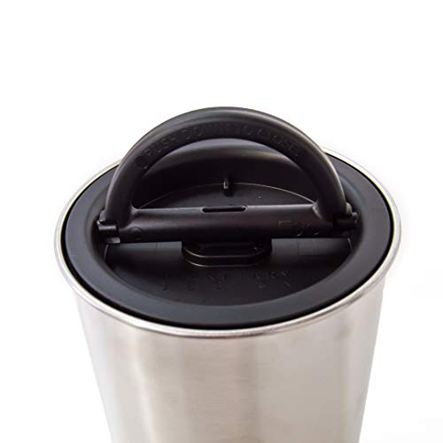 Planetary Design Airscape Stainless Steel Coffee Canister | Food Storage Container | Patented Airtight Lid | Push Out Excess Air Preserve Food Freshness (Medium, Brushed Copper)