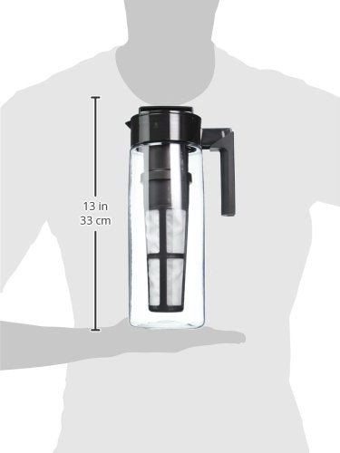 Takeya Cold Brew Coffee Maker with Black Lid Pitcher, 2 qt