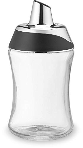 Sugar Dispenser Shaker for Coffee Tea Bar Essentials, 7.5oz Glass Jar with Pour Spout Lid