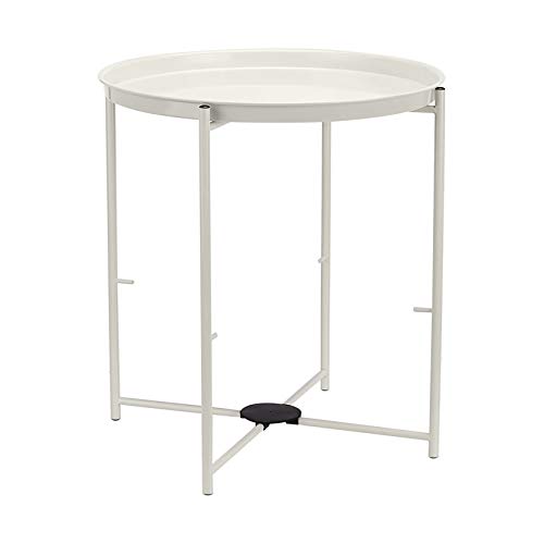 Boho Round Storage Side Table with Cloth Basket