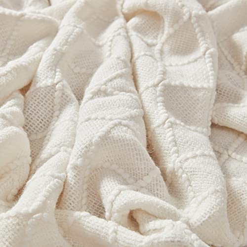 Boho Knit Throw Blanket with Tassel