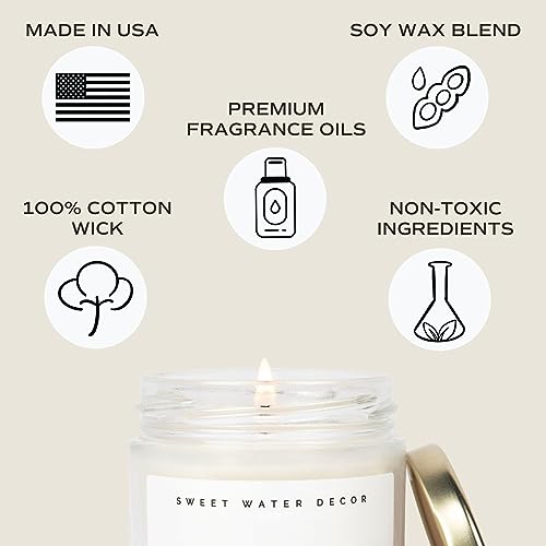 Sweet Water Decor, Love You Candle | Mahogany, Lavender, Wood, and Geramium Scented Candle | 9oz Clear Jar with 40 Hour Burn Time | Valentine's Day Gift for Her