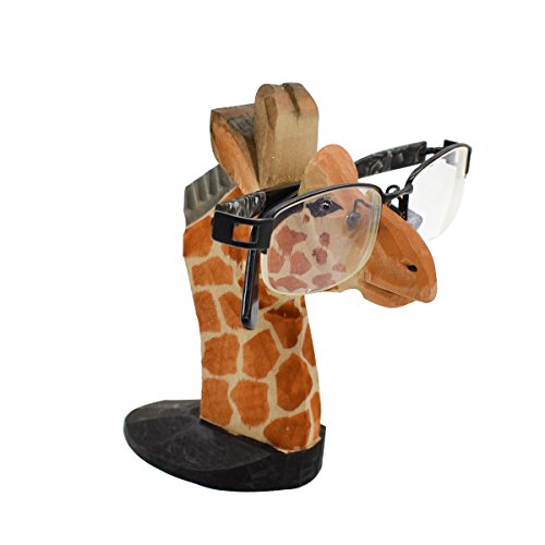 VIPbuy Handmade Wood Carving Eyeglasses Spectacle Holder Stand Sunglasses Display Rack Home Office Desk Décor Gift (Giraffe)