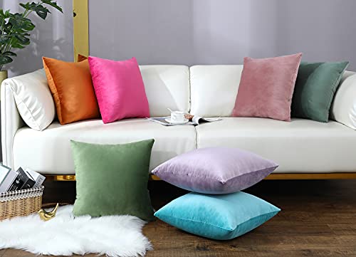 Boho Velvet Throw Pillow Covers - Set of 2, 18x18 Inch