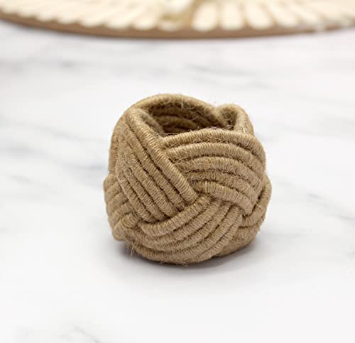 COTTON CRAFT Jute Napkin Rings - Set of 12 - Handmade Burlap Rope Dining Table Napkin Holders - Everyday Rustic Harvest Autumn Fall Thanksgiving Holiday Christmas Festive Party Gift Décor - Natural