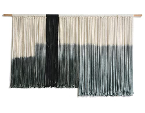 Boho Macrame Wall Hanging Large Dip Dye Tapestry Fiber Wall Art for Living Room Bedroom 59''Wx35'