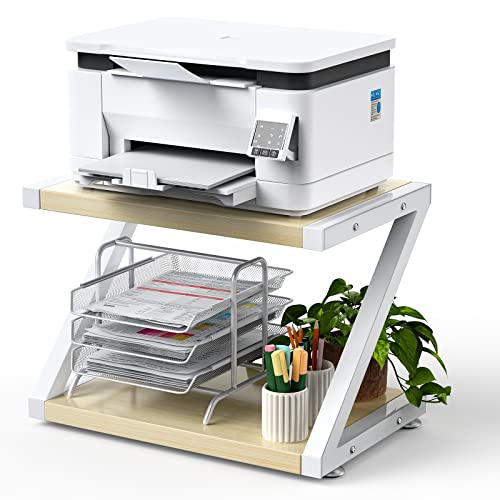 Printer Stand with Storage, 2 Tier Tray