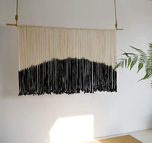 Flber Tie-Dye Macrame Wall Hanging Large Bohemian Yarn Tapestry Macrame Home Décor, 59"x 35"