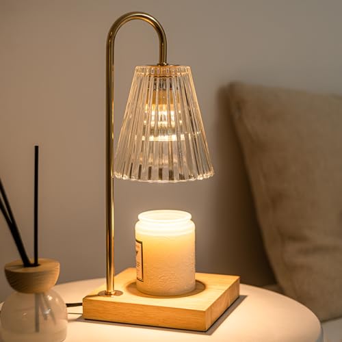 Marycele Candle Warmer Lamp, Electric Candle Lamp Warmer, Gifts for Mom, Bedroom Home Decor Dimmable Wax Melt Warmer for Scented Wax with 2 Bulbs, Jar Candles