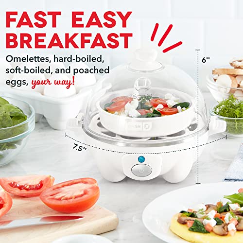 Rapid Egg Cooker: 6-Capacity Electric Cooker for Boiled, Poached, Scrambled Eggs & Omelets with Auto Shut Off