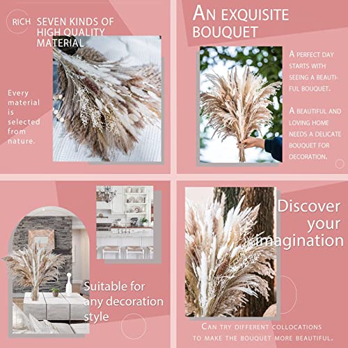 Boho Natural Dried Pampas Grass Home Decor Bouquet for Floral Arrangements and Decor
