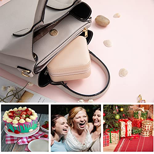 Boho Travel Jewelry Case with Mirror - Small Jewelry Organizer Box for Women, Girls - Cute Gift