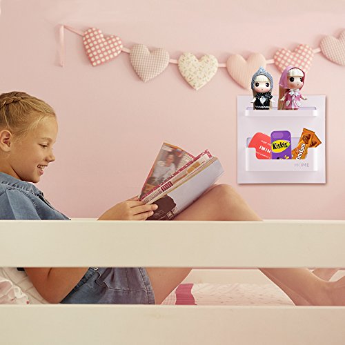 Bedside Shelf Accessories Organizer - Self-Stick Wall Mount for Glasses, Cell Phone Charger, Manicure Kit - Ideal for Cozy Boho Bedrooms and Small Spaces