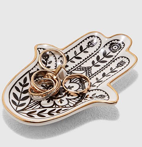 Jewelry Trinket Dish Ceramic Hamsa Holder Key Plate Bowl