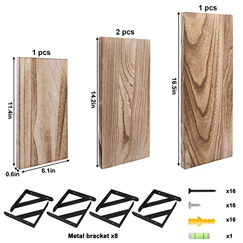 Rustic Wood Floating Shelves for Bathroom, Bedroom, Living Room and Plants