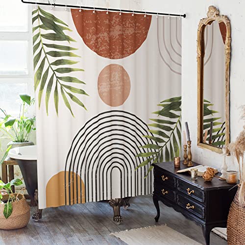 KIBAGA Beautiful Boho Shower Curtain for Your Bathroom - A Stylish 72" x 72" Modern Mid Century Curtain That Fits Perfect to Every Bath Decor - Ideal to Brighten Up Your Bohemian Bathroom at Home