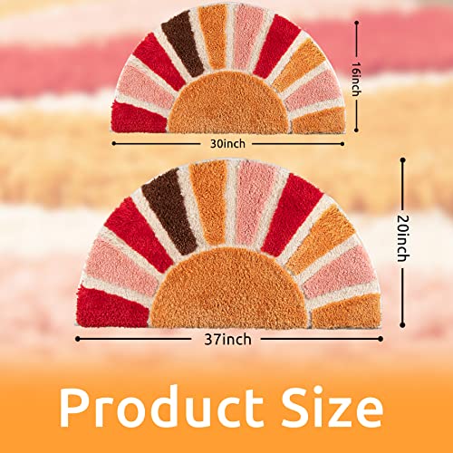 Bathroom Rug Half Circle Non-Slip Bath Mat for Bedroom and Bathroom Decor