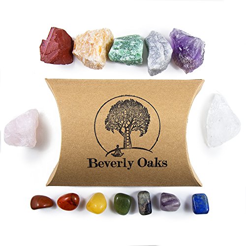 Beverly Oaks Energy Infused Natural Raw Healing Crystals and Tumbled Stones - Chakra Stones for Crystal Healing - The Ultimate Chakra Kit with Huge Variety of Gemstones