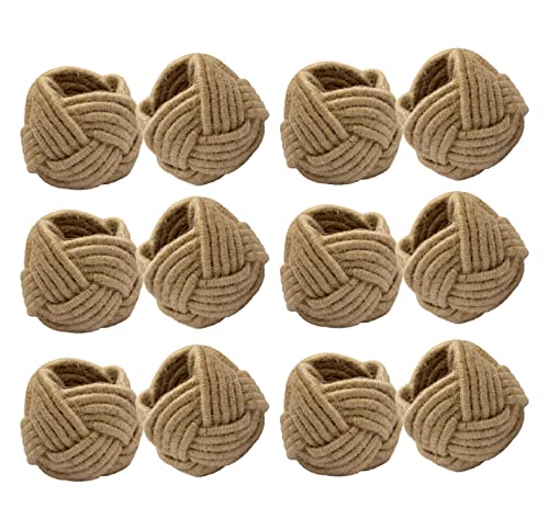 COTTON CRAFT Jute Napkin Rings - Set of 12 - Handmade Burlap Rope Dining Table Napkin Holders - Everyday Rustic Harvest Autumn Fall Thanksgiving Holiday Christmas Festive Party Gift Décor - Natural