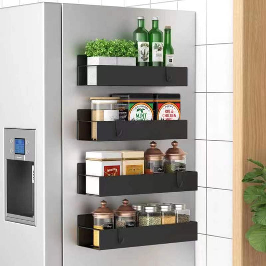 Heavy-Duty Magnetic Spice Rack for Small Kitchens - Space Saver with Strong Magnet, Easy Access and Adjustable Placement