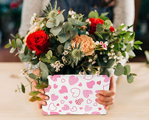 Essme Rectangular Pink Basket Gift Storage Box,Heart Storage Bins Organizer with Handles for Girls Room Decor, Valentine's Day Basket,Shelf Basket,Toy Organizer(Pink Heart)