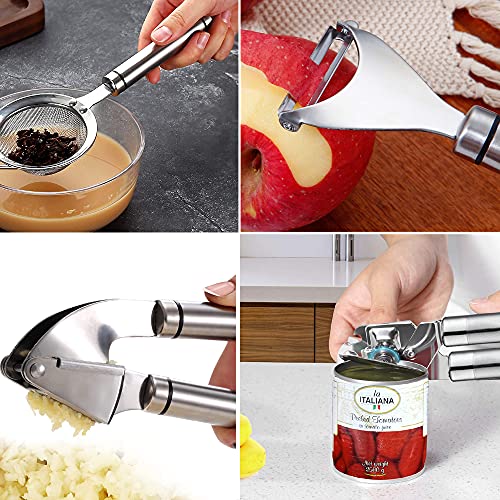 Kitchen Utensils Set- 35 PCs Cooking Utensils with Grater,Tongs, Spoon Spatula &Turner Made of Heat Resistant Food Grade Silicone and Wooden Handles Kitchen Gadgets Tools Set for Nonstick Cookware