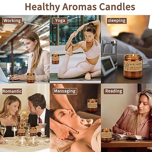 Aromatherapy Candles for Home Scented, Candle Gift Set for Stress Relief | Meditation | Yoga | SPA | Relaxing, Amber Jar Candles for Women, Birthday, Valentine, Anniversary, 7.1 oz - Pack of 4