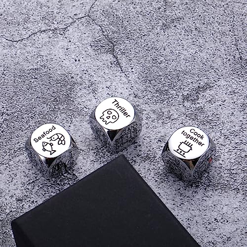 Anniversary Date Night Gifts for Men Women Stocking Stuffers Adults Christmas Valentines Day Gifts Him Her Food Movie 3PCS Dice Decider Funny Birthday Gifts for Boyfriend Husband from Girlfriend Wife