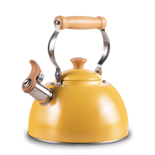 Whistling Tea Kettle - 1.6 Qt. Food Grade Stainless Steel, Cool Touch Handle, Stovetop Teapot
