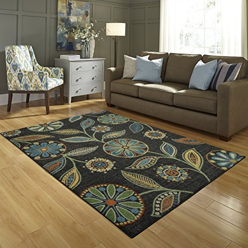 Boho Floral Area Rug for Living Room & Bedroom [Made in USA], Multi, 5 x 7