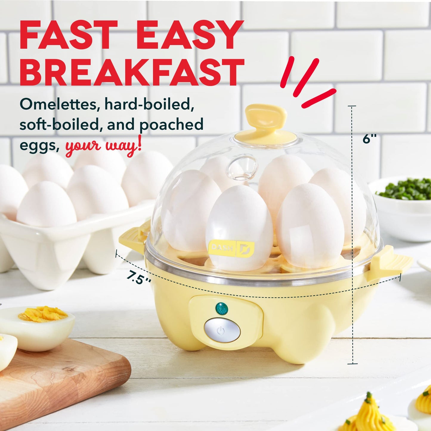Rapid Egg Cooker: 6-Capacity Electric Cooker for Boiled, Poached, Scrambled Eggs & Omelets with Auto Shut Off