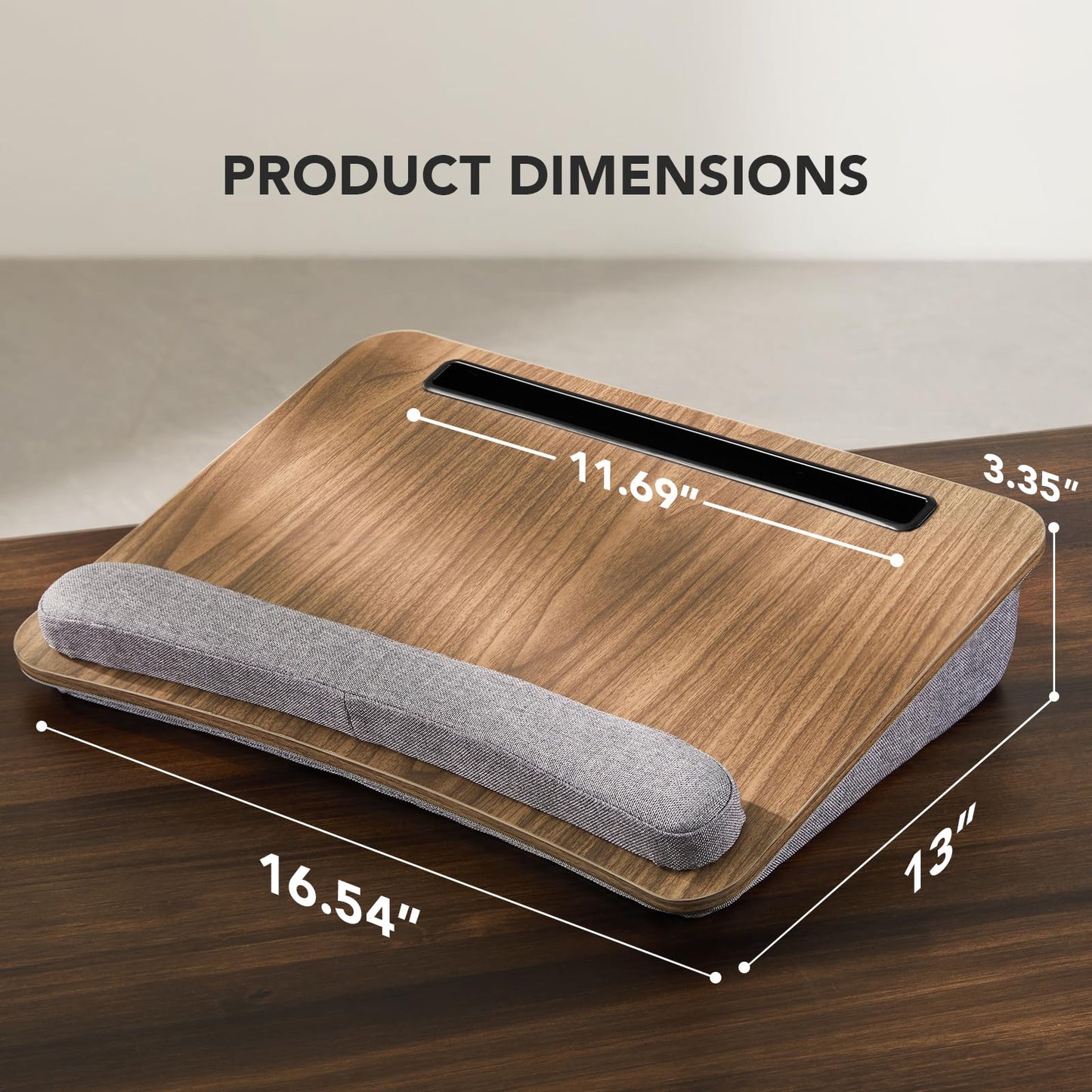Lap Desk with Pillow Cushion, Fits up to 15.6" Laptop