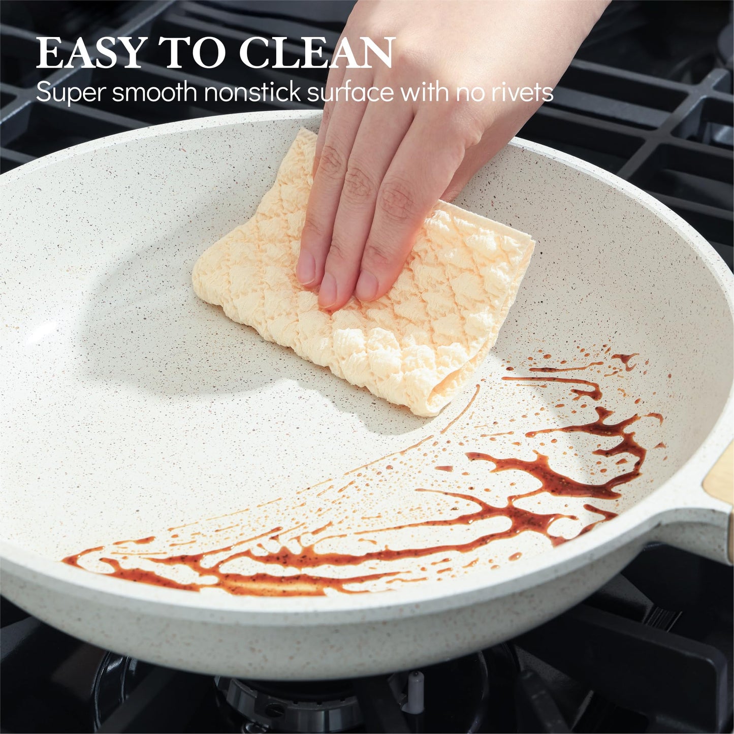 Nonstick Ceramic Frying Pan Skillet, 9.5 Inch, Healthy Chef Pan with Heat Resistant Handle