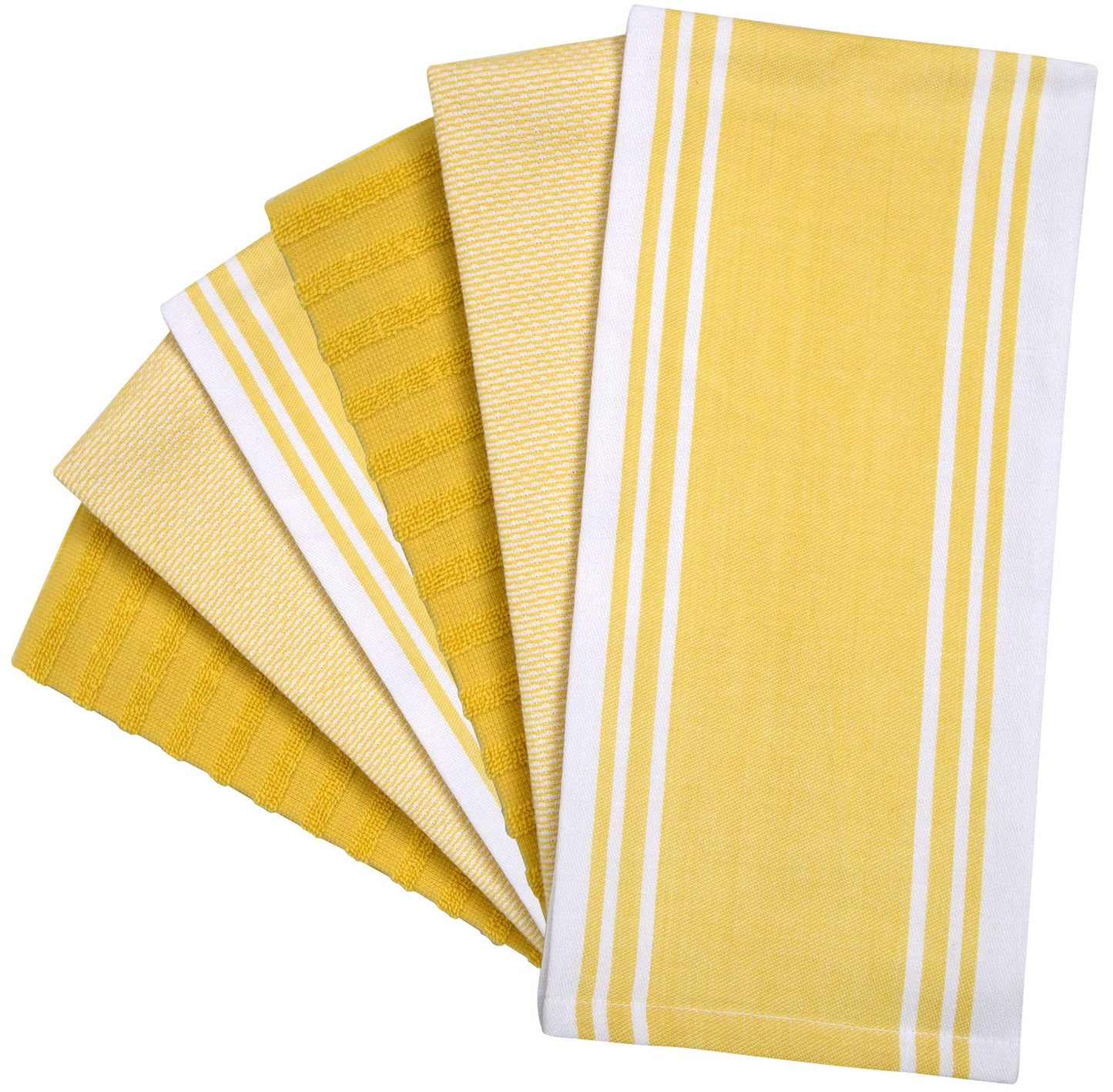 Boho Premium Kitchen Towels (20”x 28”, 6 Pack) | Large Cotton Hand Towels | Flat & Terry Towel | Highly Absorbent Tea Towels Set with Hanging Loop